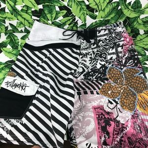 Billabong Striped Mix Print Swim Shorts